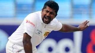 India vs Sri Lanka 2017: Rangana Herath complains of back pain; Jeffrey Vandersay called in as cover India vs Sri Lanka 2017: Rangana Herath complains of back pain; Jeffrey Vandersay called in as cover